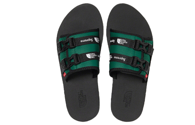 THE NORTH FACE x Supreme Trekking Base Camp Strap Slides 'Black Green' NF0A7W6N-NL1