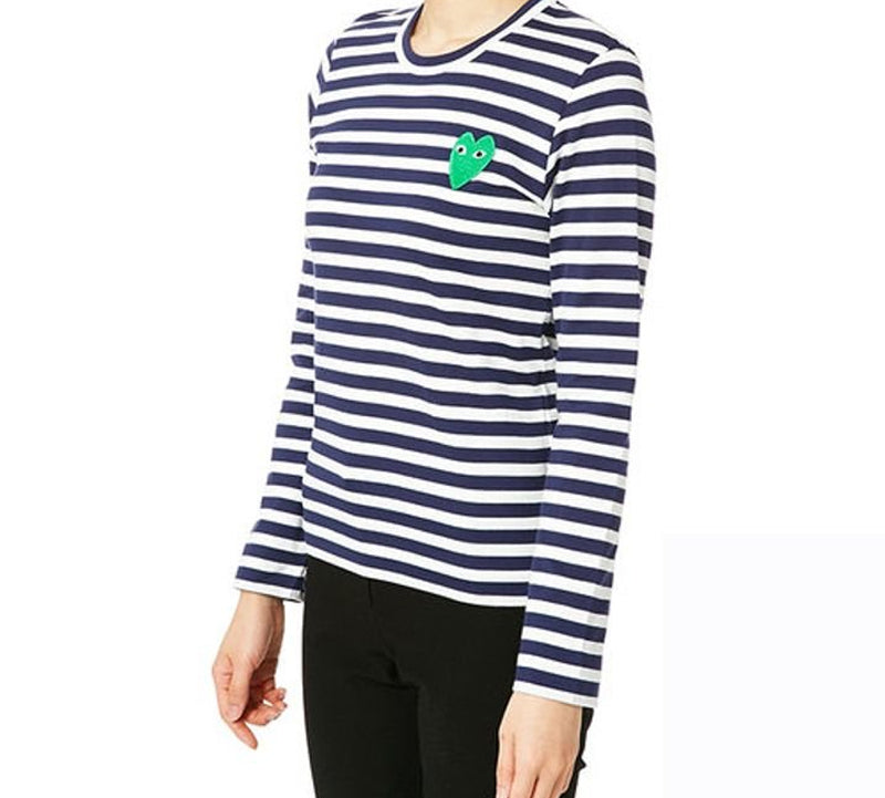 (WMNS) COMME des GARCONS PLAY Stripe Long Sleeves Tee 'Blue White Green' AZ-T051-051-1