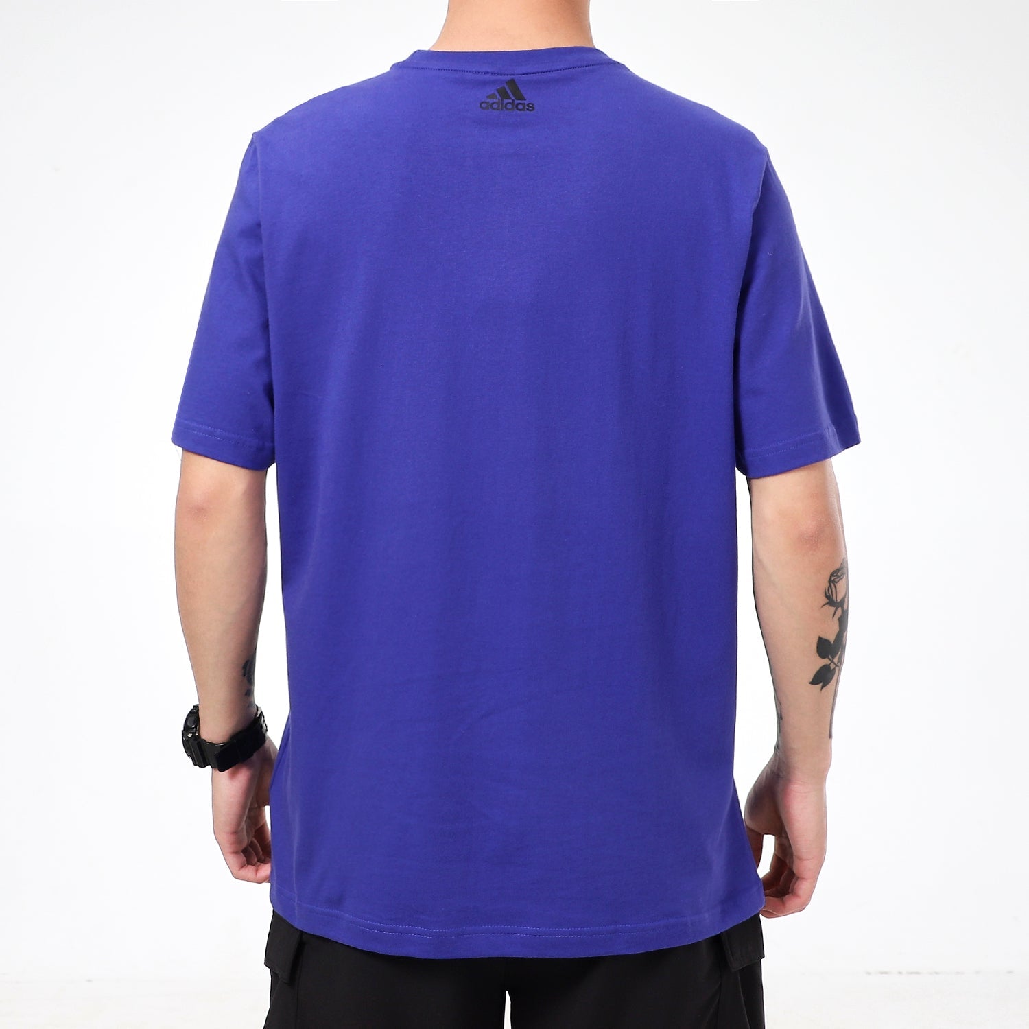 adidas Camouflage Logo Casual Sports Short Sleeve Purple GP0850