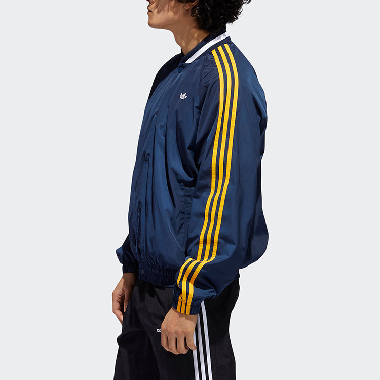 adidas originals Embroidery Logo Sports Jacket Coat Male Blue GD2095