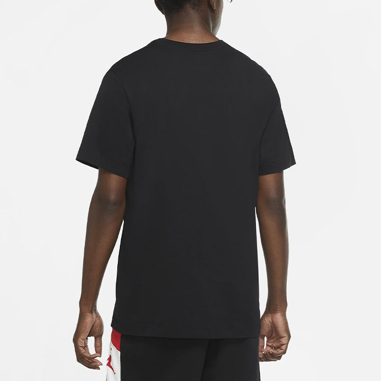 Air Jordan Casual Solid Color Round Neck Printing Short Sleeve Black CZ0432-010