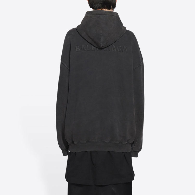 (WMNS) Balenciaga Embroidered Logo Hoodie 'Black' 578135TLVB81146