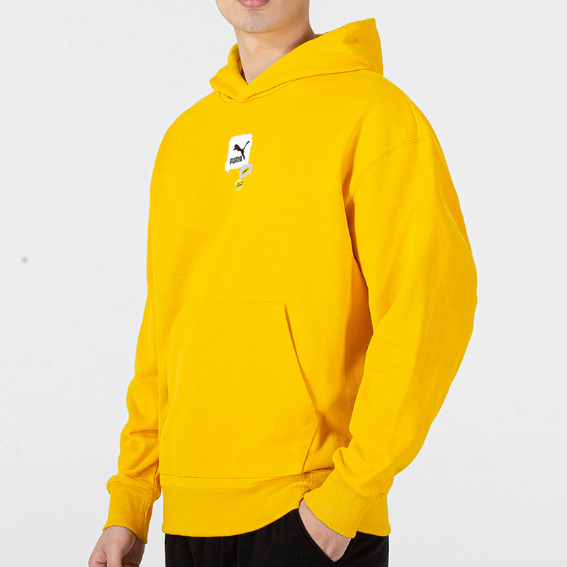 PUMA Oversize Trend Graphic Logo Hoodie 'Yellow' 536061-85