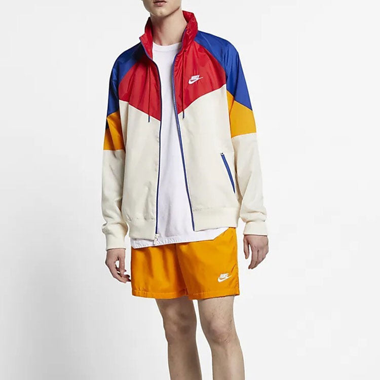 Nike MENS Big Swosh Multicolor Jacket Red/White/Blue Colorblock AR2210-271