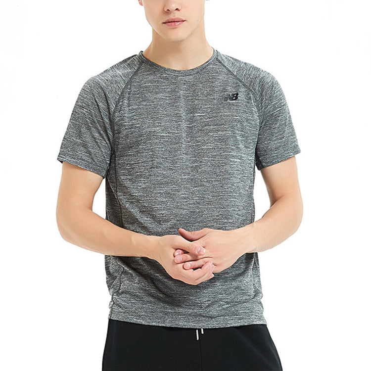 New Balance Men's New Balance Quick Dry Short Sleeve Gray AMT81095-HC
