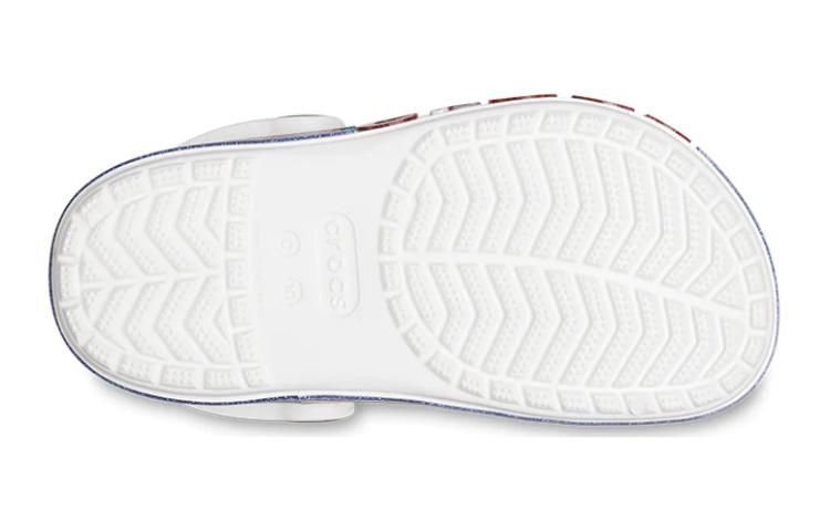 (GS) Crocs Bayaband Rainbow Glitter Clogs 'White Red' 209731-100