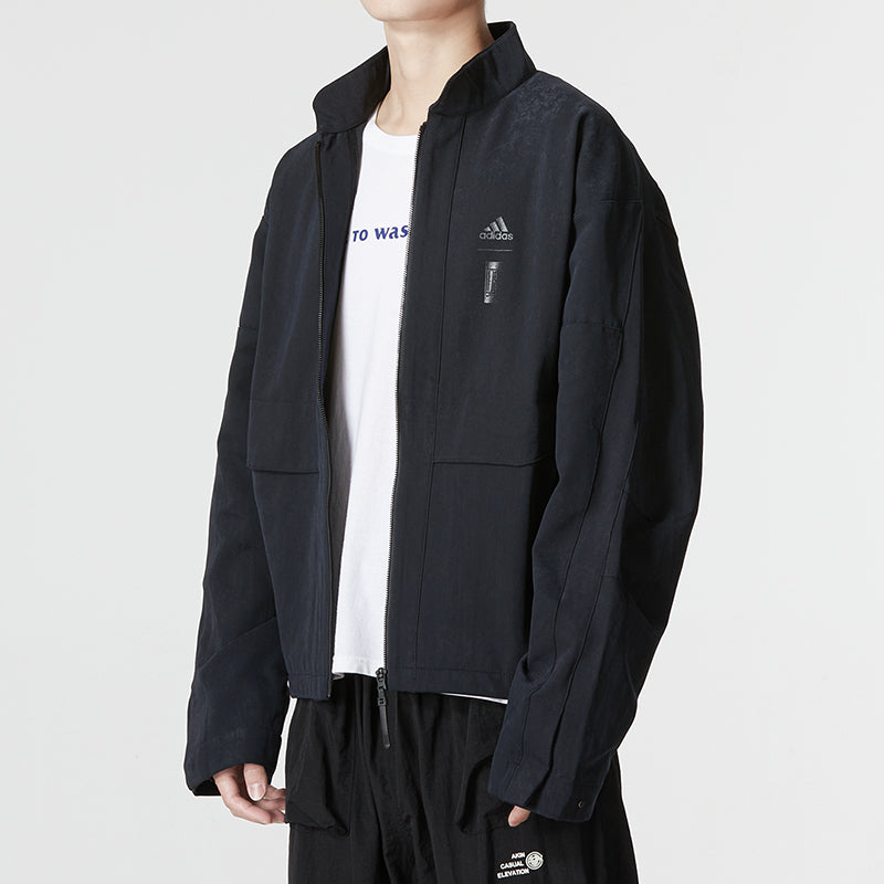 Men's adidas Wj 2.0 Wv Jkt Solid Color Athleisure Casual Sports Jacket Black HM5172