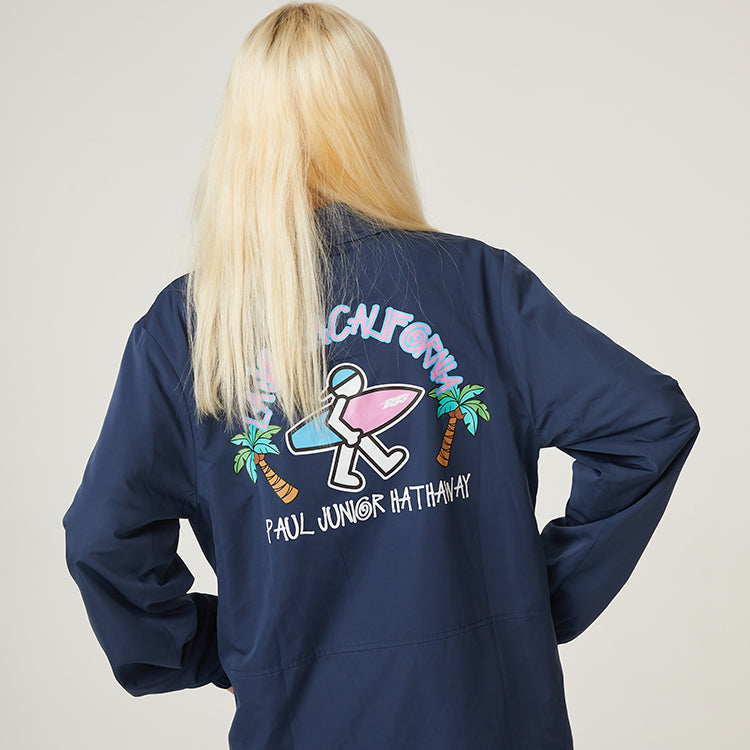PJs Vigor Series Multi-Color Surf Coach Cartoon Jacket Unisex Navy Blue 20SSJK1007-P