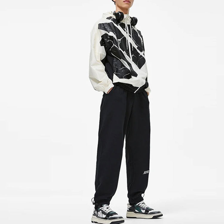 Li-Ning BadFive Woven Hooded Windbreaker 'Black White' AFDT059-4