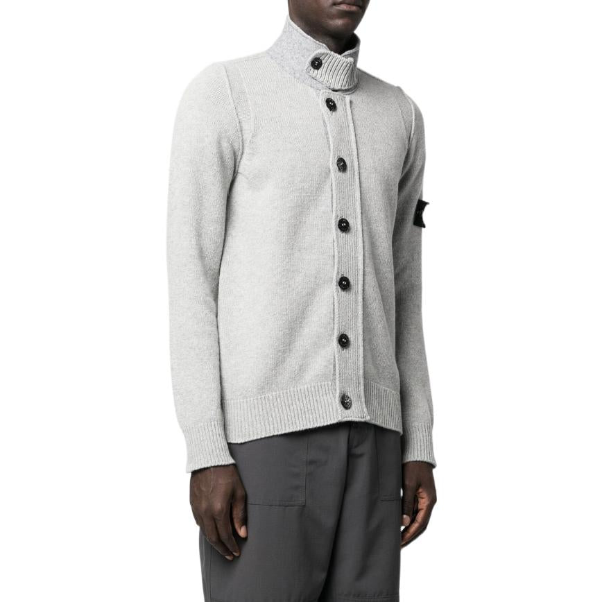 STONE ISLAND Cardigan Sweater 'Grey' 7715547A3-V0061