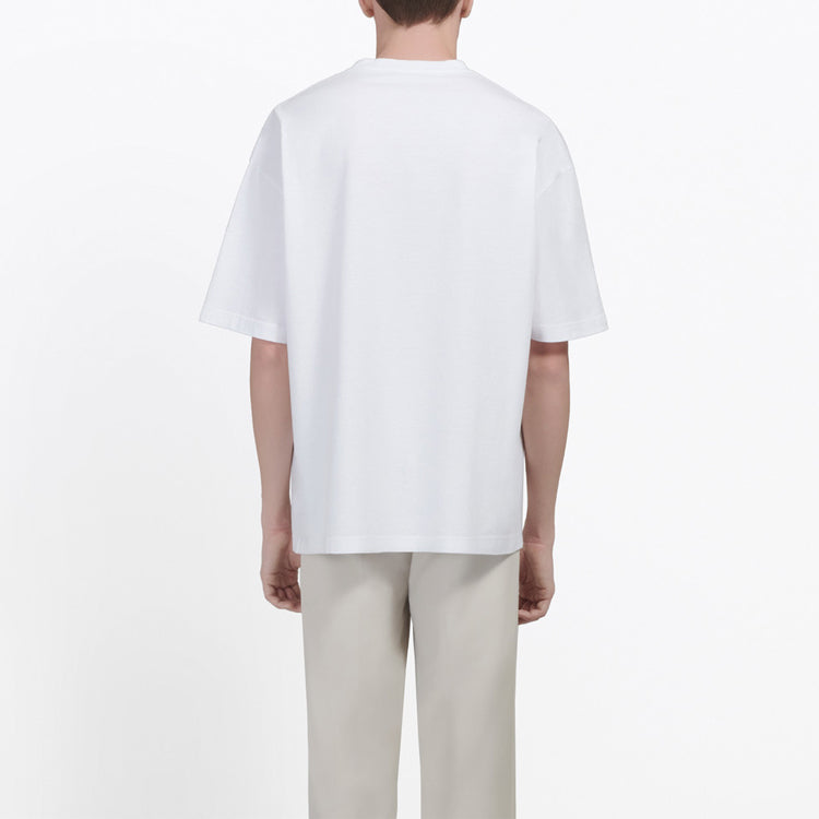 Men's Balenciaga White with BB logo Classic logo Printing Short Sleeve 570803TEV489044
