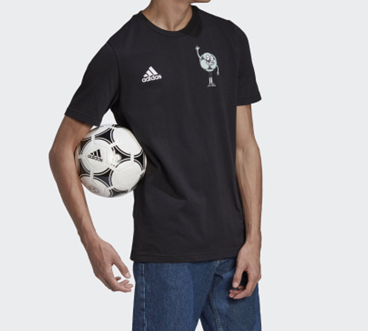 adidas Lil Stripe Nmbr Soccer/Football Printing Short Sleeve Black GE4686