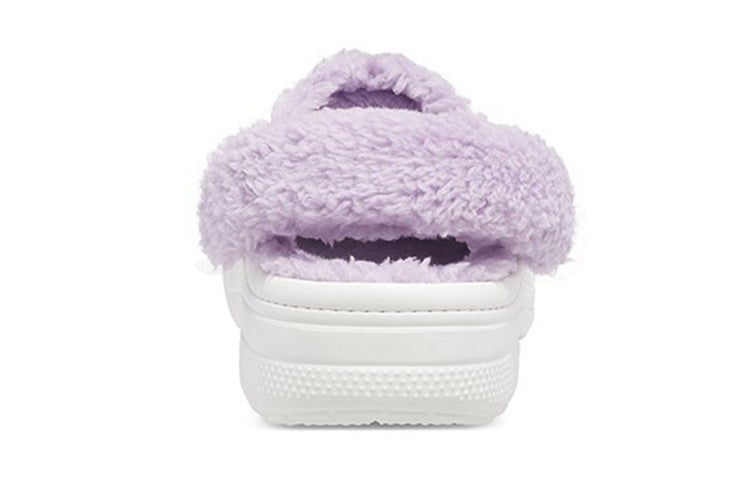 Crocs Classic Baya Lined Fuzz-Strap Clog 'White Lila' 206633-577