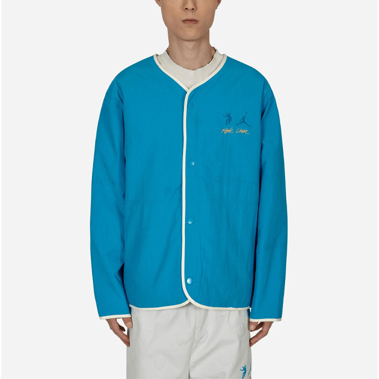 Air Jordan x union Crossover Solid Color Printing Logo reversible Long Sleeves Jacket Asia Edition Blue / Gray DJ9519-482