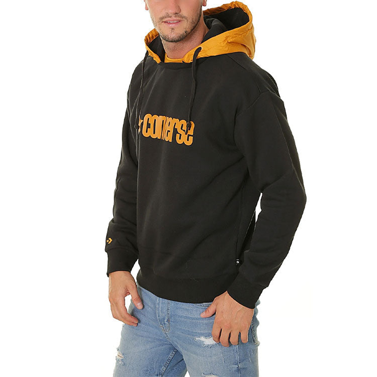 Converse Logo Letter Hooded Sports Sweater Men Black 10019968-A01