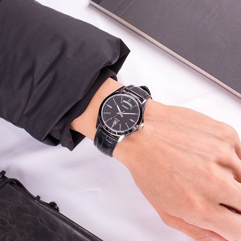 CASIO Waterproof Unisex Mens Black Analog MTP-1370L-1A