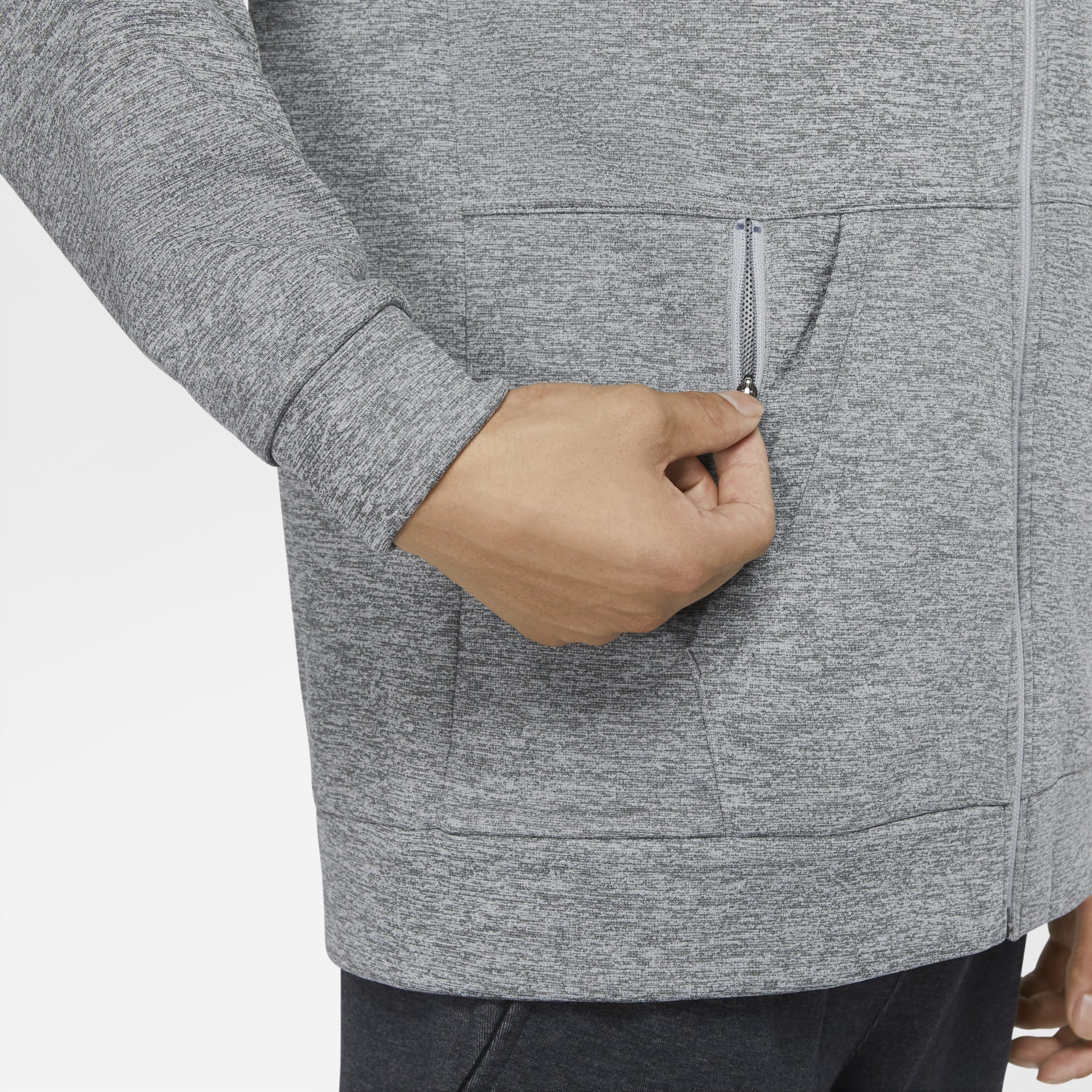 Men's Nike Therma Casual Sports Cardigan Training Fleece Lined Hooded Jacket Gray CU6232-063