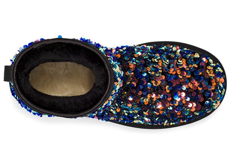 (WMNS) UGG Classic Mini Stellar Sequin Snow Boots Black 1112515-BLK