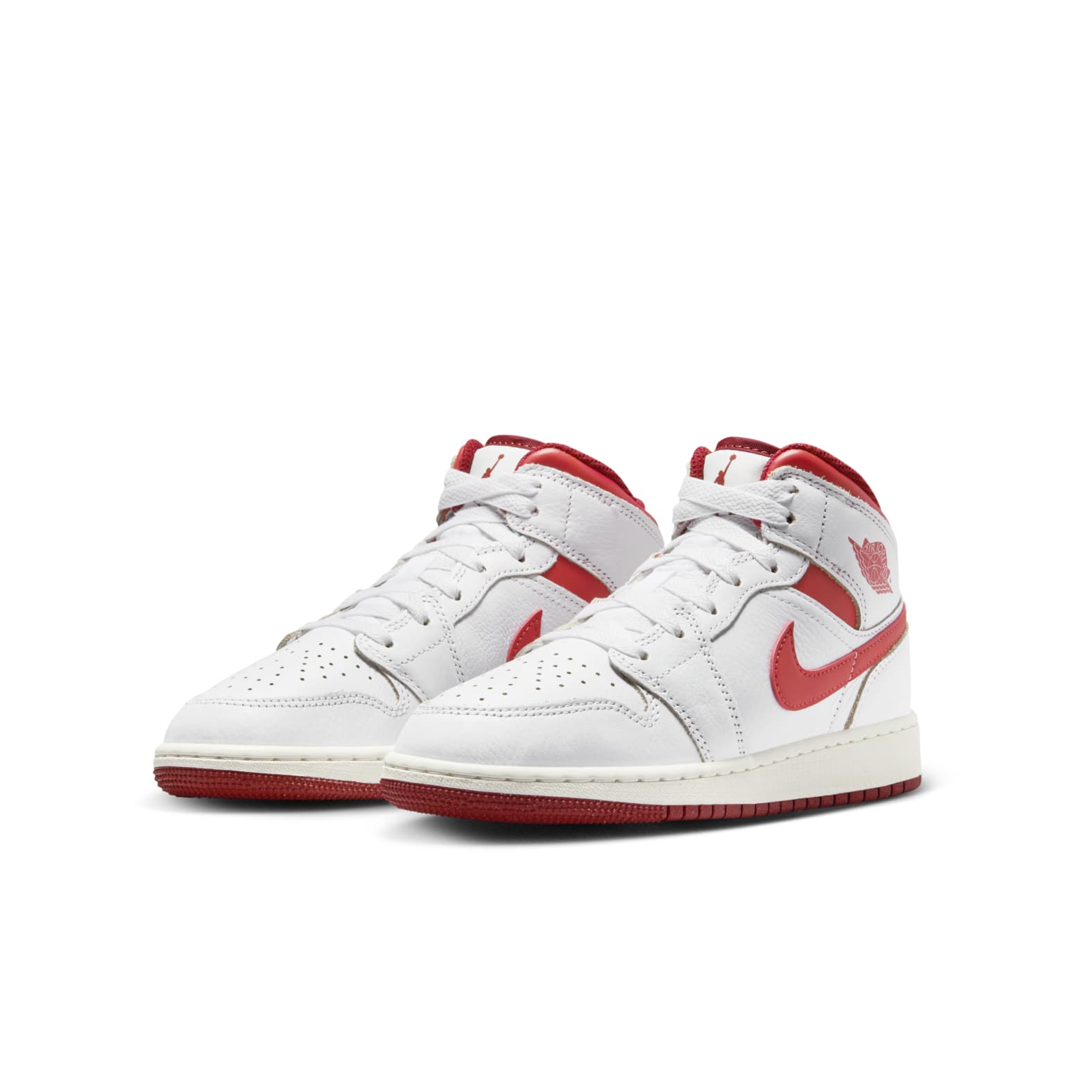 (GS) Air Jordan 1 Mid SE 'White Dune Red' FJ3464-160