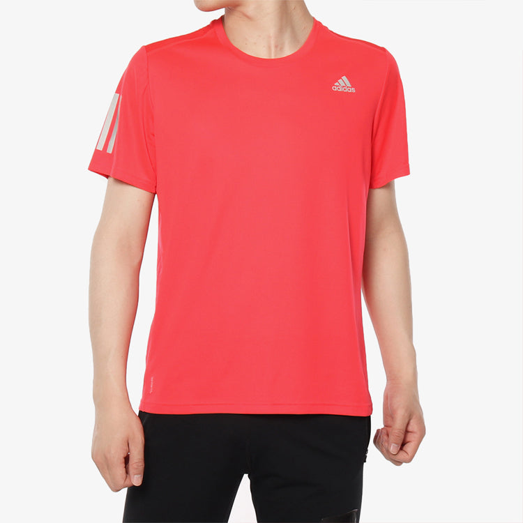 adidas Own The Run Sports Short Sleeve Tee 'Red Grey DX1314