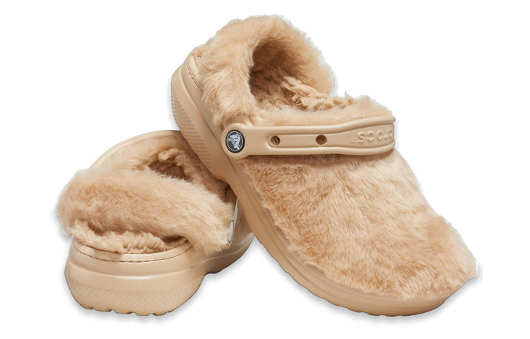 (WMNS) Crocs Classic Fur Sure Clogs 'Chai' 207303-212
