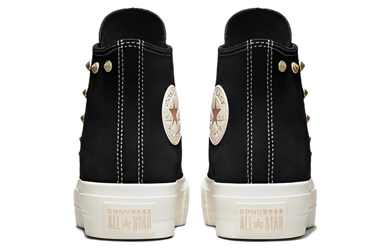(WMNS) Converse Chuck Taylor All Star Lift Platform Suede Studs High Top 'Black' A04271C