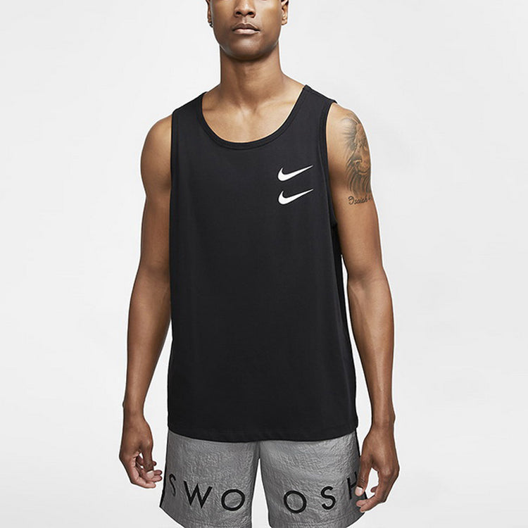 Nike Swoosh Casual Sports Printing Breathable Vest Black CQ5293-010