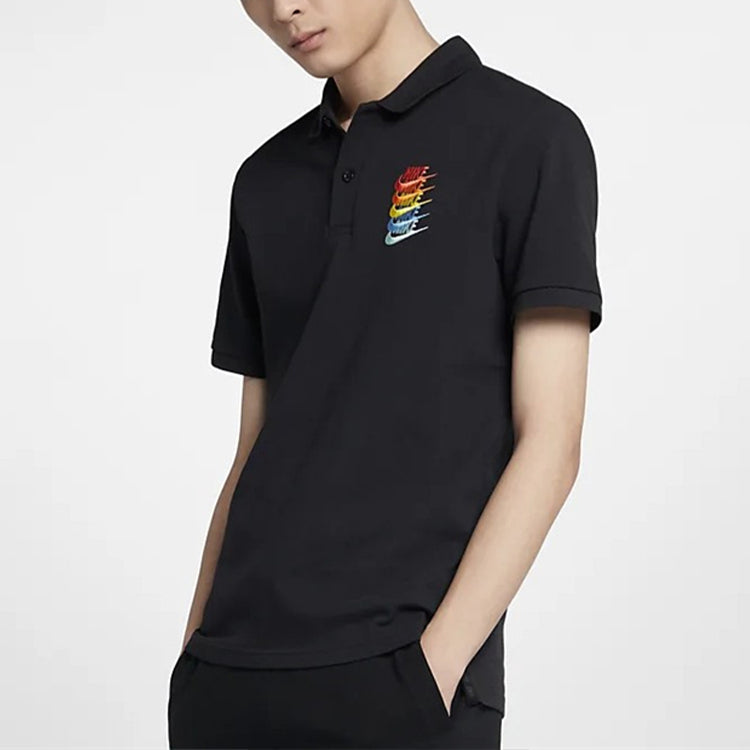 Nike Sportswear Polo Rainbow Gradient Polo Shirt Black CI9595-010