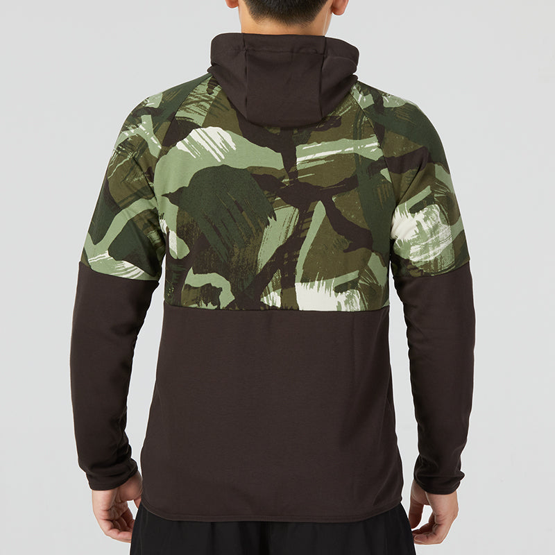 Men's Nike Dri-FIT Casual Splicing Camouflage Fleece Hooded Jacket Black DQ4791-220
