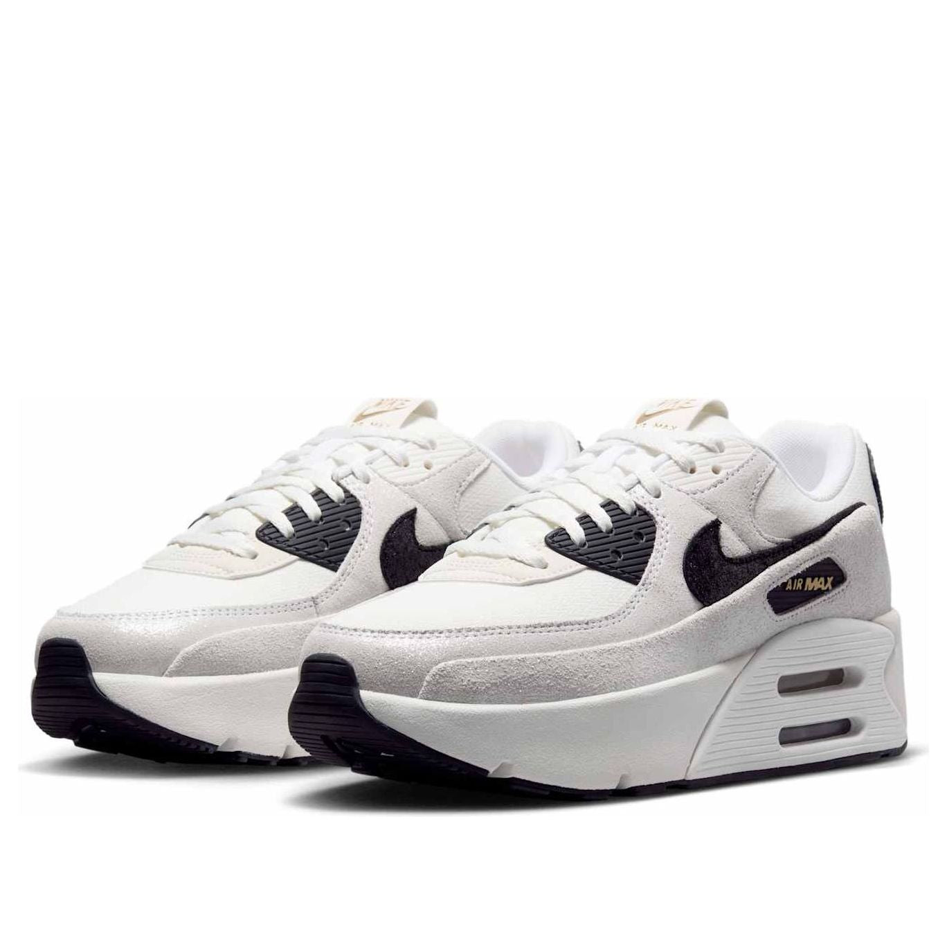 (WMNS) Nike Air Max 90 LV8 'White Metallic Gold Black' HQ3497-100
