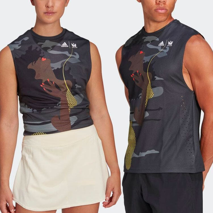 adidas Round Neck Comics Character Printing Black Vest HN9439