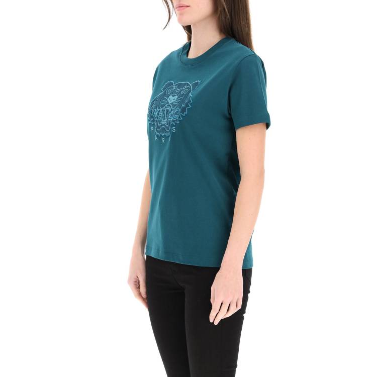 KENZO SS21 Embroidery Round-neck Green FA62TS9124YI-73