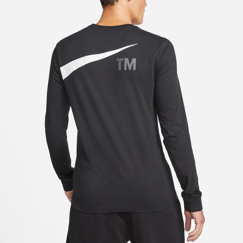 Men's Nike Sportswear Contrasting Colors Large Logo Round Neck Sports Long Sleeves Black DD3396-010