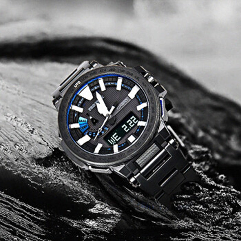 CASIO Sapphire Crystal Waterproof Sports Mens Black Analog/Digital Combo PRX-8000YT-1BDR