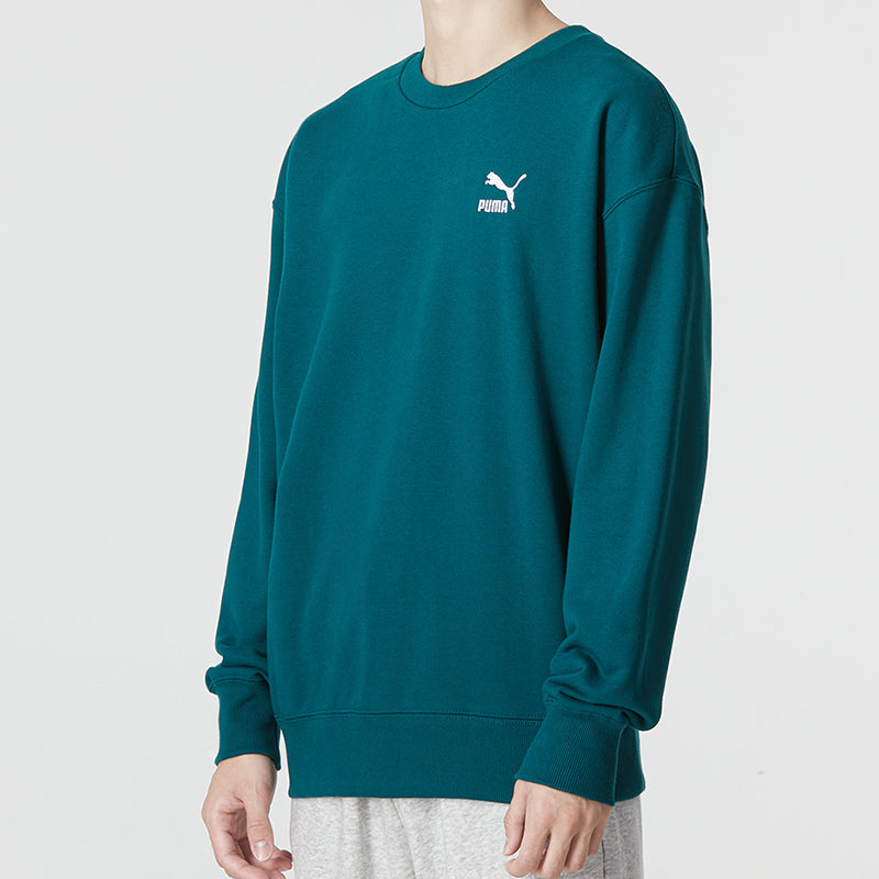 PUMA Classics Relaxed Crewneck Sweatshirt 'Green' 537662-24