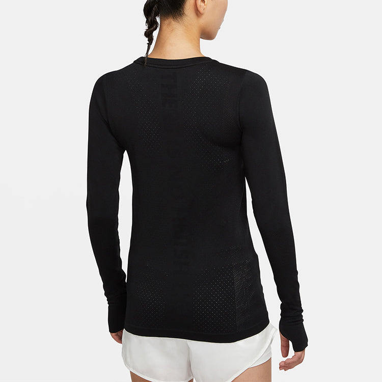 (WMNS) Nike Infinite Slim Fit Quick Dry Running Long Sleeves Black Gym Clothes CU3123-010