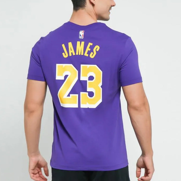 Air Jordan NBA Statement Edition Los Angeles Lakers LeBron James No. 23 Basketball Sports Short Sleeve Purple CV9987-551