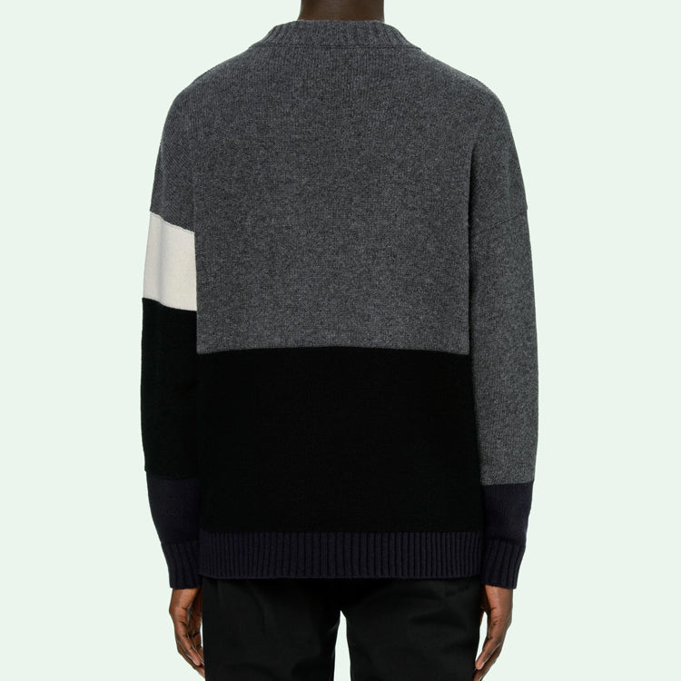 Off-White FW20 Logo Printing Sweater Men Grey OMHE048E20KNI0010701