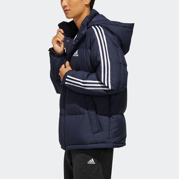 adidas 3ST Puff Down Outdoor protection against cold Stay Warm hooded down Jacket Blue EH3973