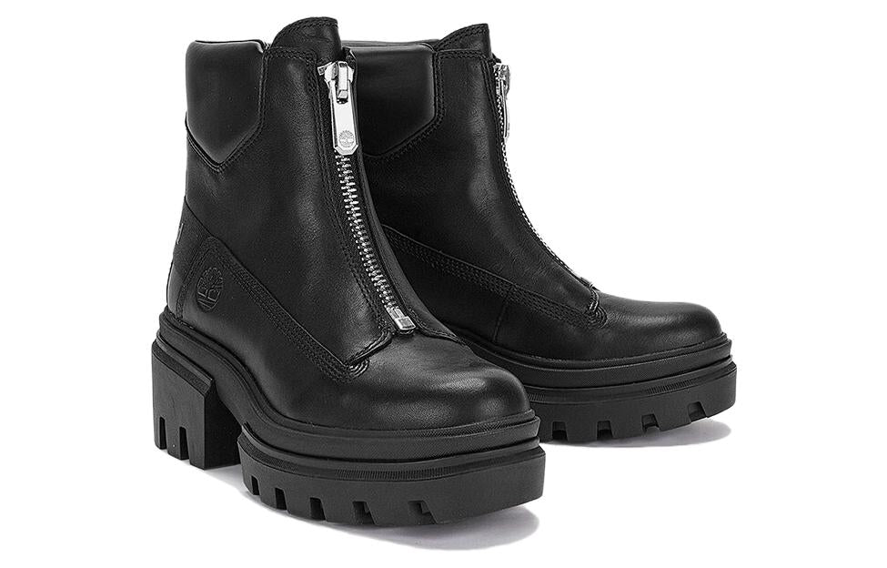 (WMNS) Timberland Everleigh Front-Zip Boot 'Black Nubuck' A5YJV