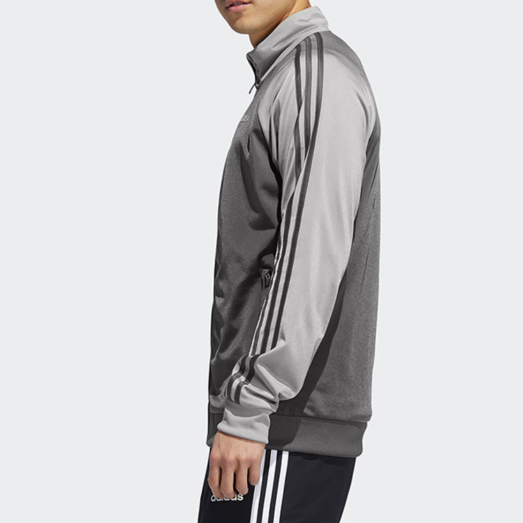 adidas Stripe Logo Pattern Loose Long Sleeves Jacket Gray FI8177