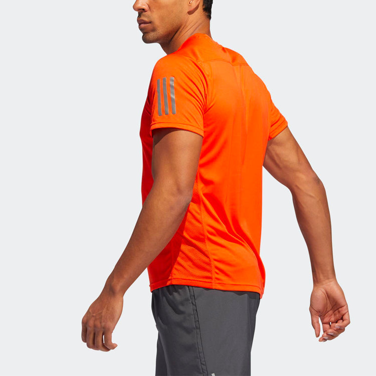 adidas Own The Run T Sports Training Round Neck Short Sleeve Orange DZ9002