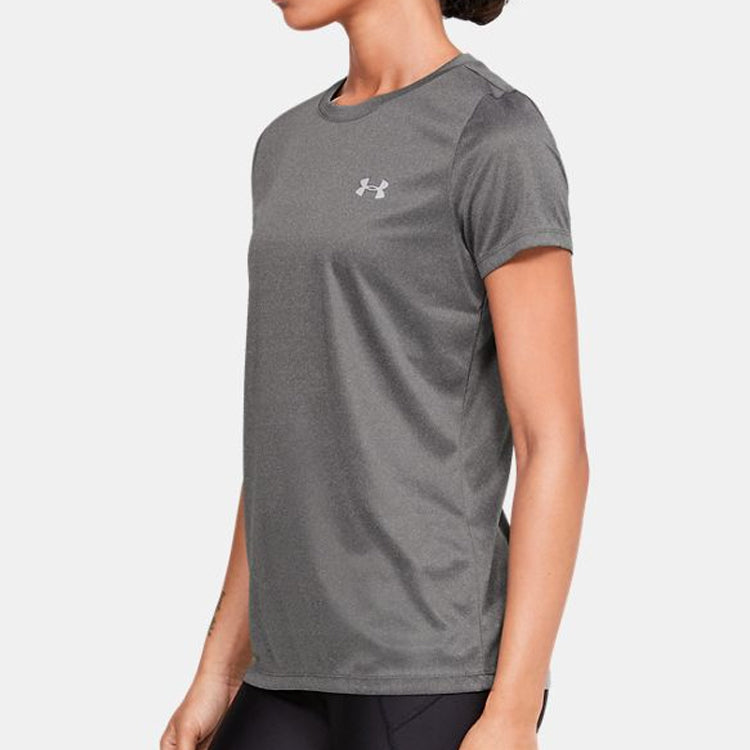 (WMNS) Under Armour UA Velocity Solid Crew Short Sleeve Gray 1298706-090