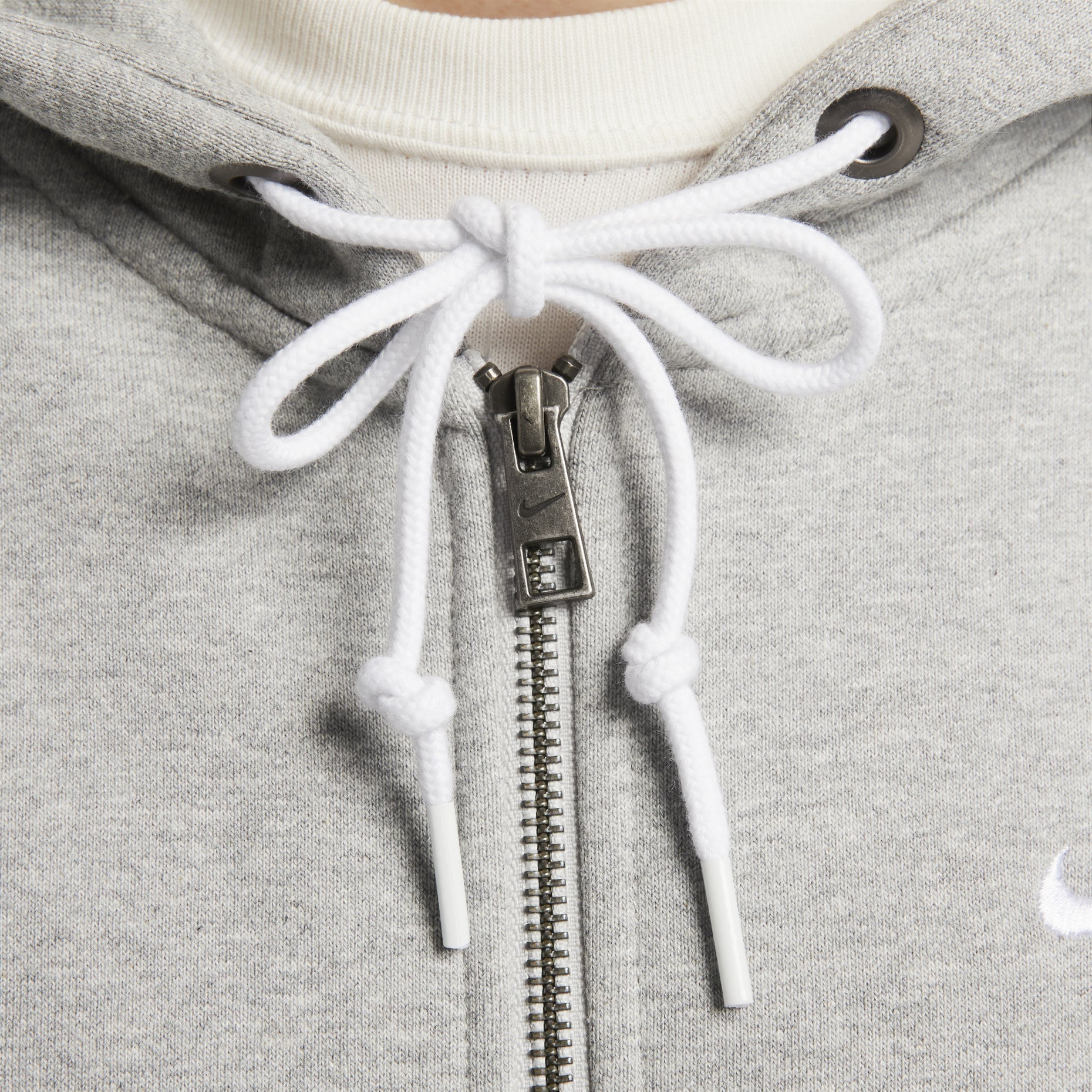Nike Solo Swoosh Full-Zip Hoodie 'Grey Heather & White' DR0403-063