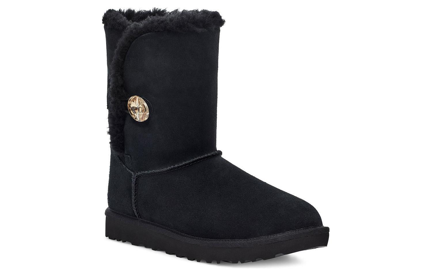 (WMNS) UGG Bailey Button Gold Bling Boot 'Black' 1118997-BKGD