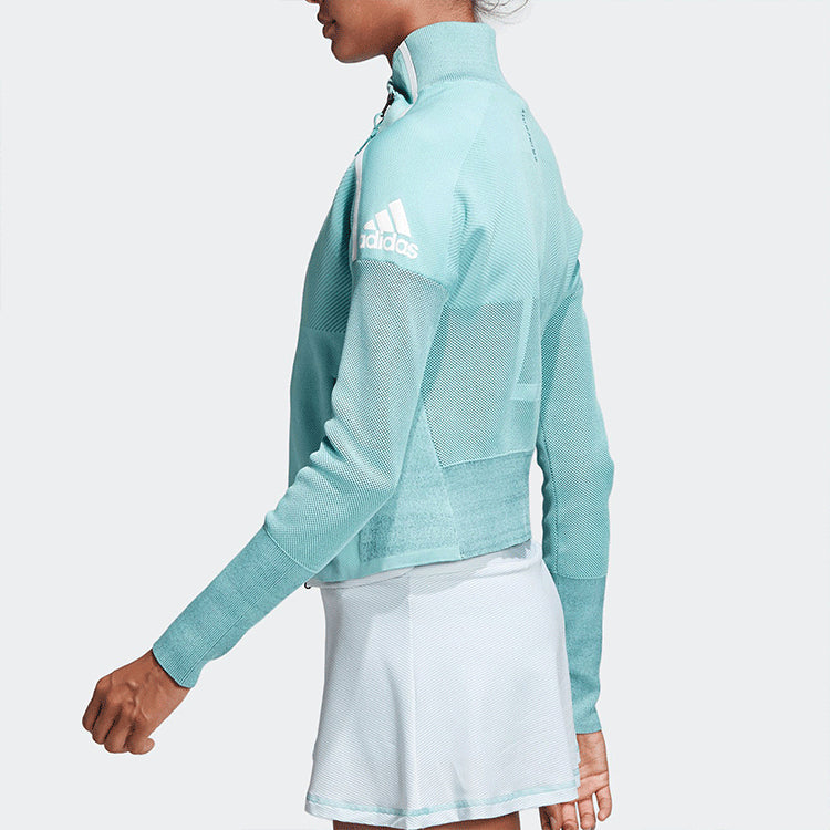 (WMNS) adidas Sports Series Splicing Mesh Breathable Casual Sports Zipper Jacket Green DP2854