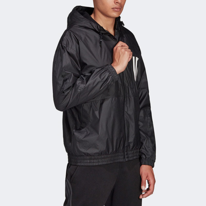 adidas M W.n.d. Jkt Pb Casual Sports Woven Hooded Jacket Black H42037