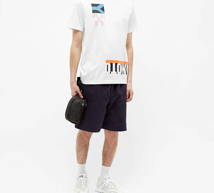 Y-3 Unisex Multi Block Graphic Tee Printing Short Sleeve White FN5728