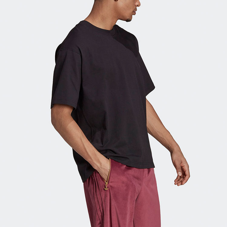 adidas originals Solid Color Loose Sports Short Sleeve Black H09172