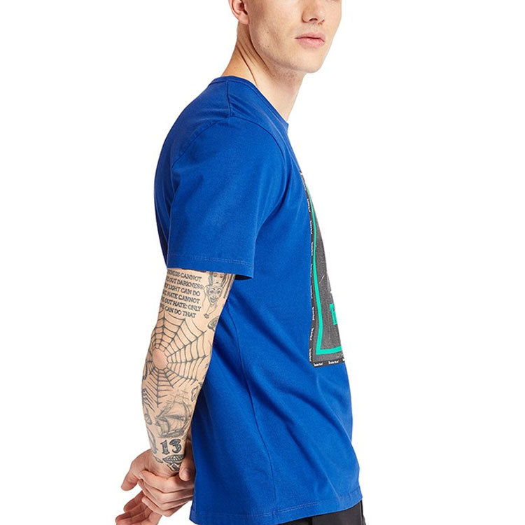 Men's Timberland Round Neck Printing Short Sleeve Blue A234Y454